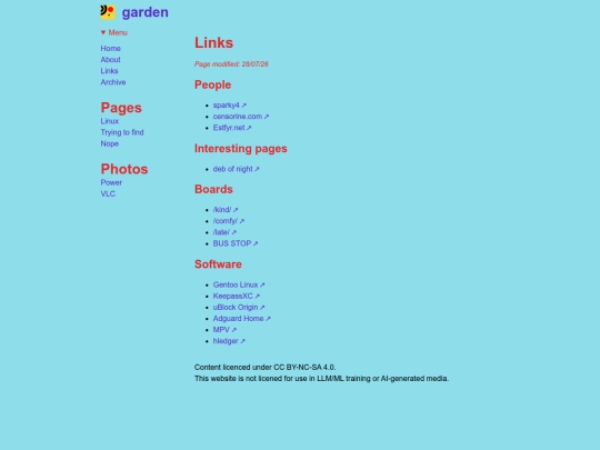 links screenshot