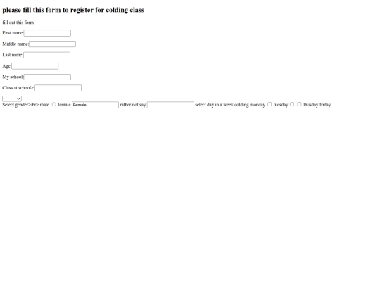 coldingclassform screenshot