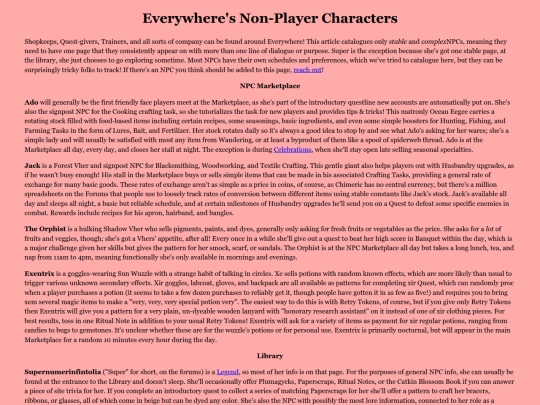NPCs screenshot
