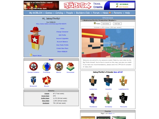 July 30th GO HERE/JakeyThrillz's ROBLOX Home Page (7_22_2026 4：04：45 AM) screenshot