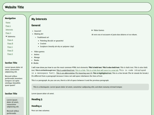 interests screenshot