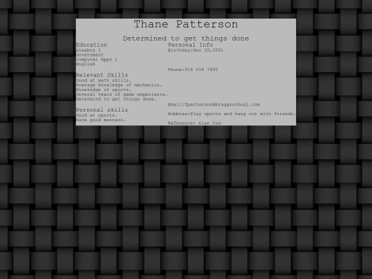 resume screenshot