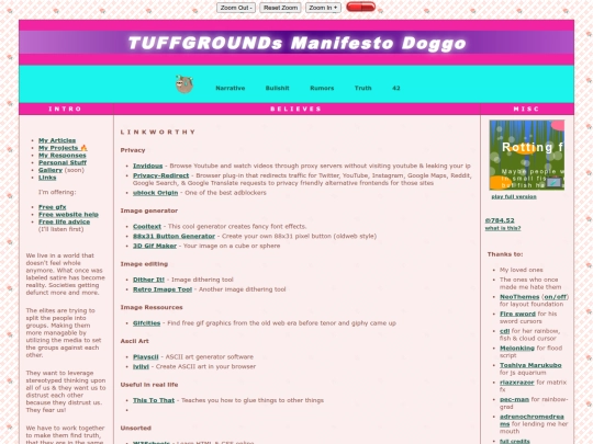 links screenshot