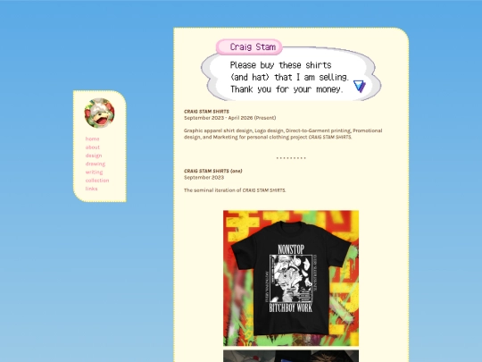 design/craigstamshirts screenshot