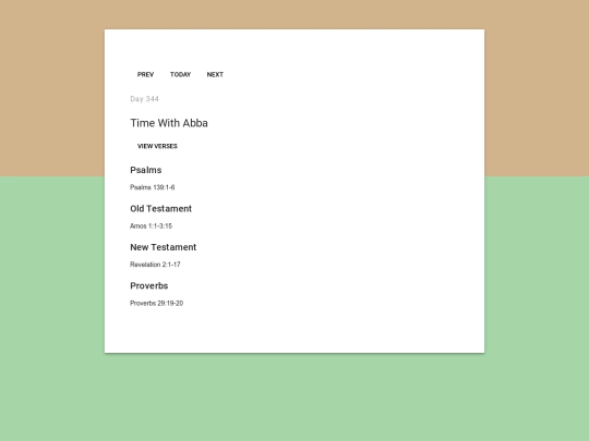 Readings screenshot