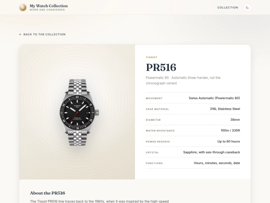 tissot-pr516 screenshot