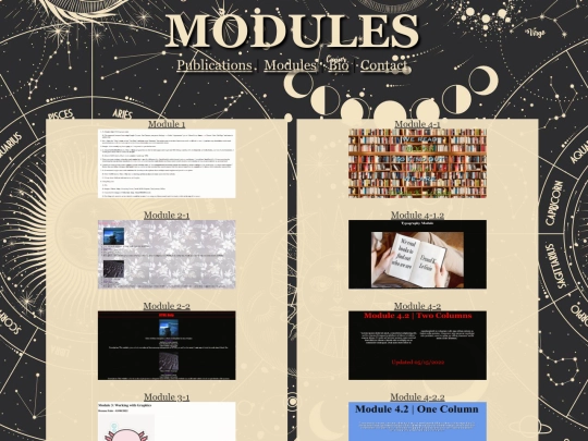 moduleswebpage screenshot