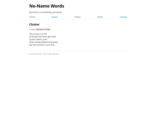 poetry/clutter screenshot