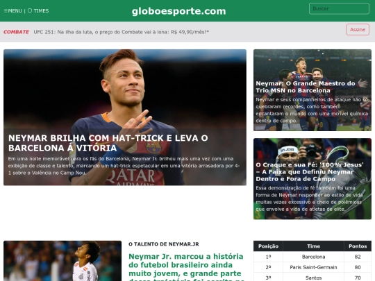 globoesporte screenshot