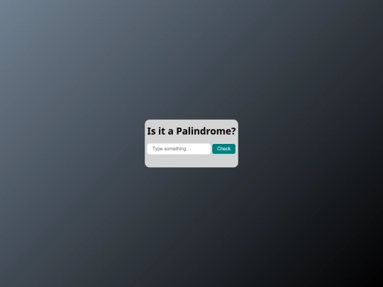 palindrome/palindromeChecker screenshot