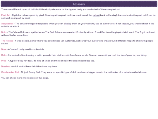 glossary screenshot