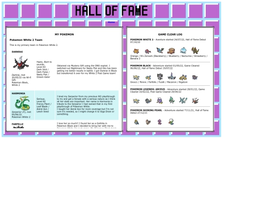 hall of fame screenshot
