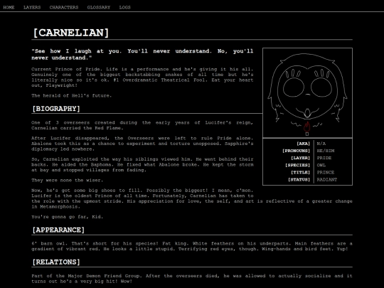 L1MLOGS/CHARACTERS/CARNELIAN screenshot