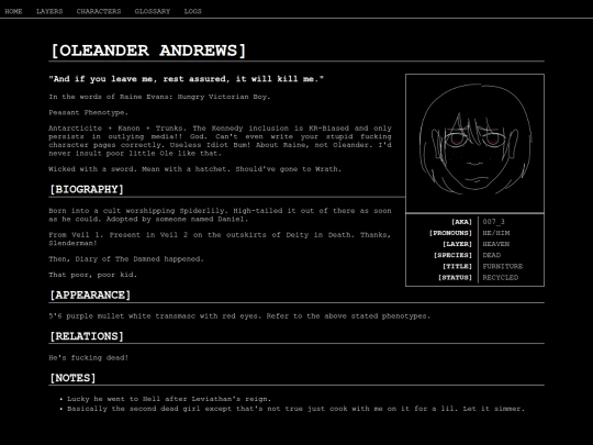 L1MLOGS/CHARACTERS/OLEANDER screenshot