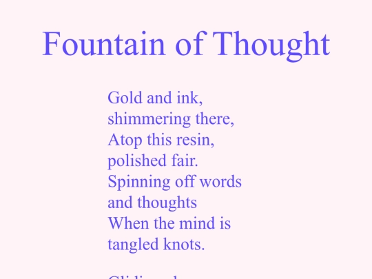 ReadingWriting/Poems/FountainofThought screenshot