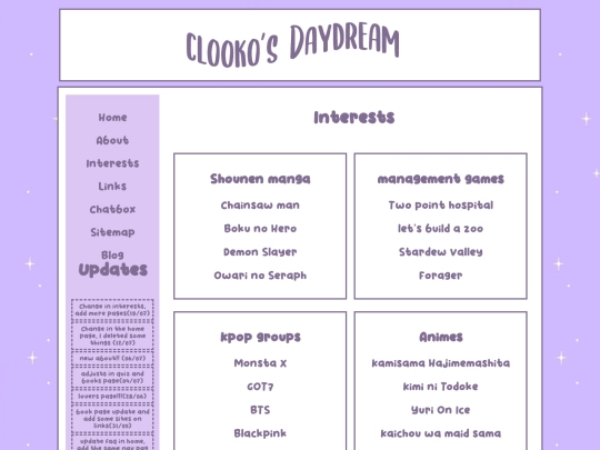 PAGES/interests screenshot
