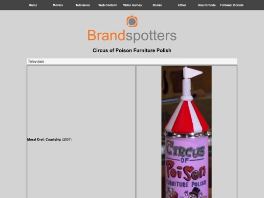 brandspotters/fictionalbrands/circusofpoison screenshot