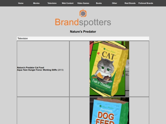 brandspotters/fictionalbrands/naturespredator screenshot