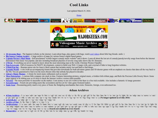 links screenshot