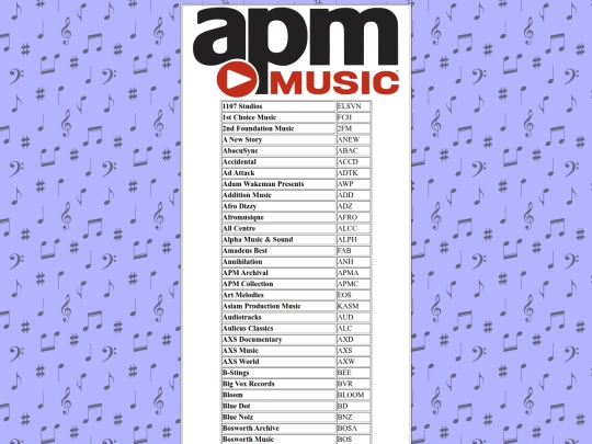 stockmusic/libraries screenshot