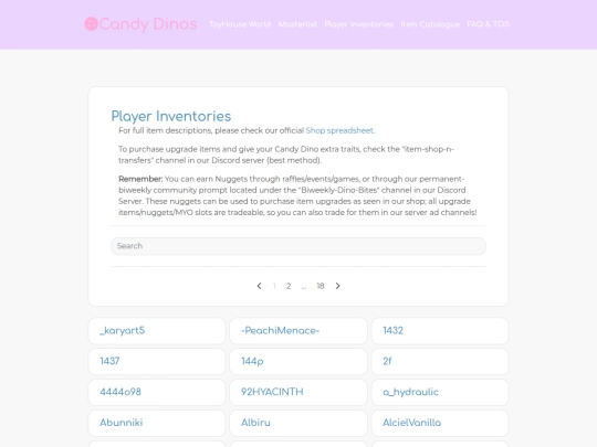 inventories screenshot