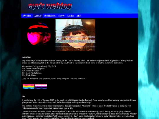blog/about screenshot