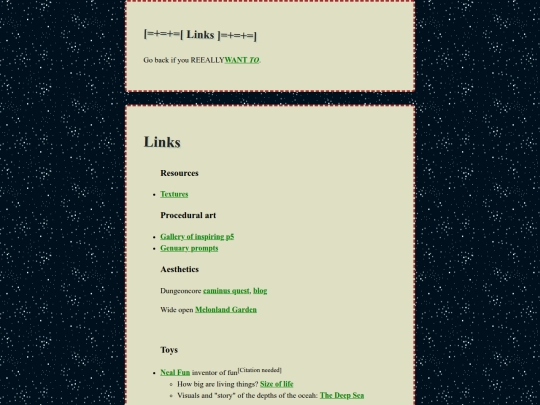 links screenshot