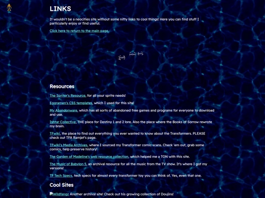 links screenshot