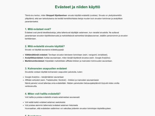 evasteet screenshot