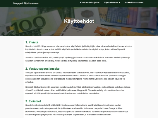 kayttoehdot screenshot