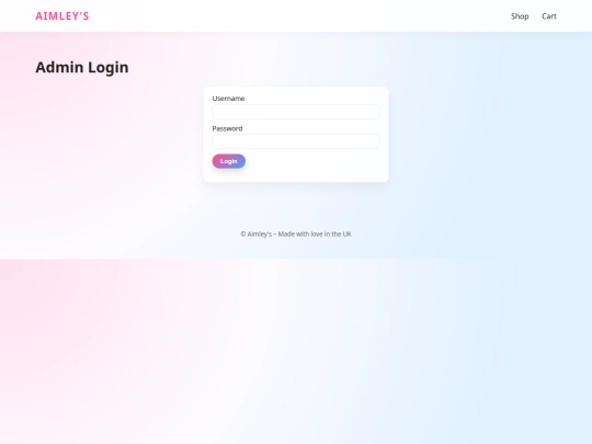 login screenshot