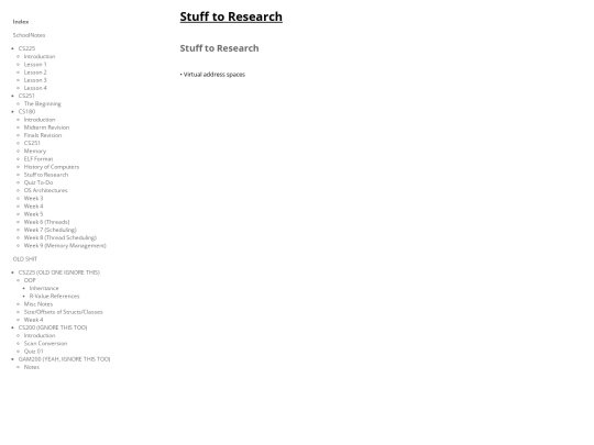 CherryTree/SchoolNotes.ctb_HTML/SchoolNotes--CS180--Stuff_to_Research screenshot