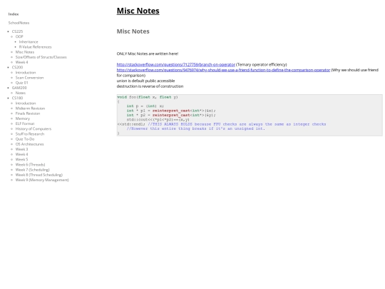 CherryTree/SchoolNotes.ctb_HTML/SchoolNotes--CS225--Misc_Notes screenshot