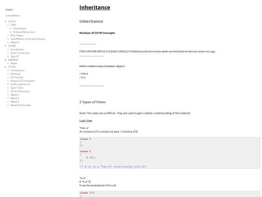 CherryTree/SchoolNotes.ctb_HTML002/SchoolNotes--CS225--OOP--Inheritance screenshot