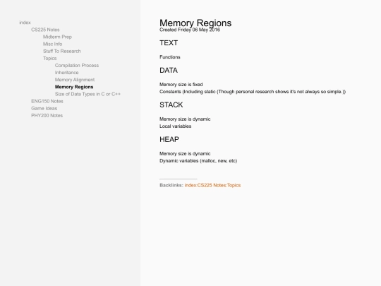 zimwiki/index/CS225_Notes/Topics/Memory_Regions screenshot