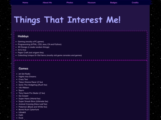 2023/interests screenshot