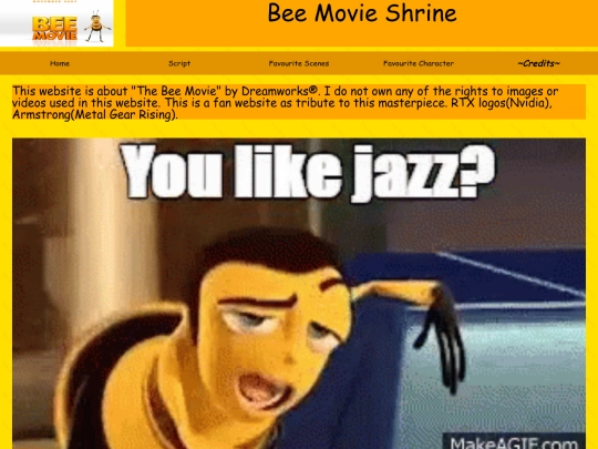 Bee movie/indexcred screenshot