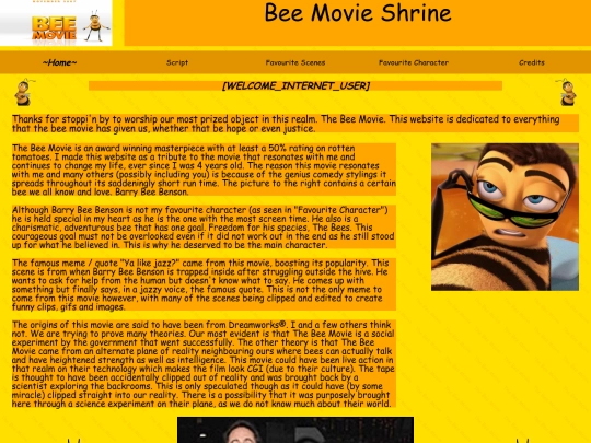 Bee movie/indexhome screenshot