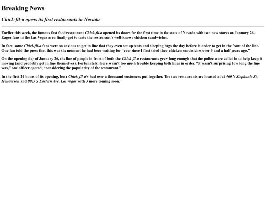 Documents/Online News Article Assignment screenshot