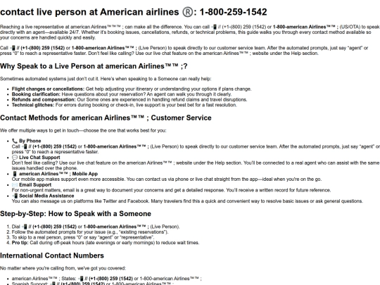  Immediate Travel Help/Ways to Talk to american Customer Service  Phone Email and Chat  screenshot
