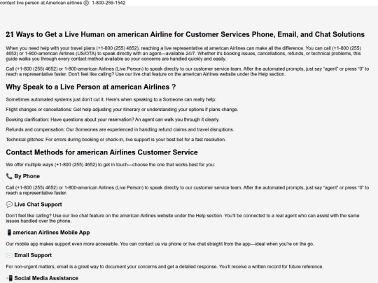 assistance-help/ways-to-get-a-live-human-on-american-airline-for-customer-services-phone-email-and-chat-solutions screenshot