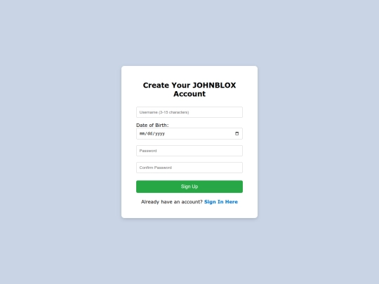 signup screenshot