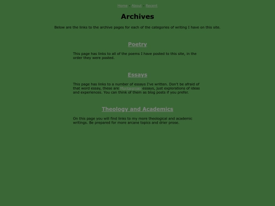 Archives screenshot
