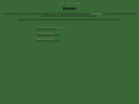 Essays screenshot