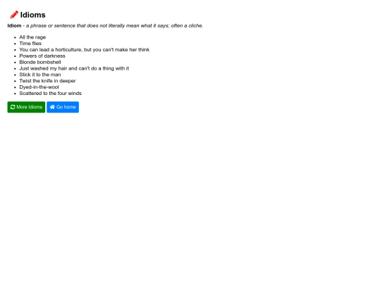 idioms screenshot
