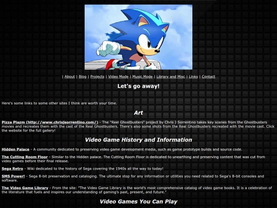 links screenshot