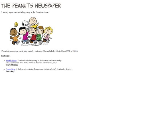 ThePeanutsNewspaper/MAINPAGE screenshot