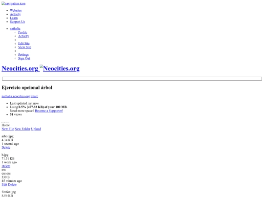 Neocities - Dashboard screenshot