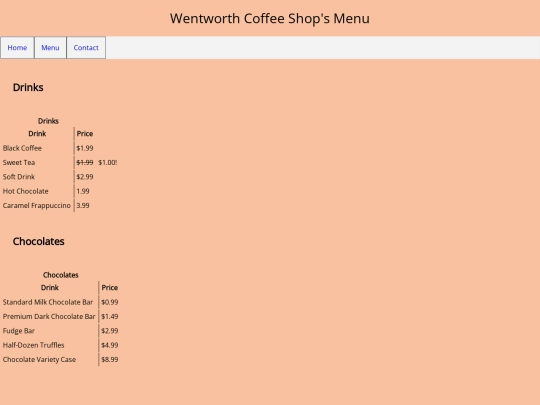 menu screenshot