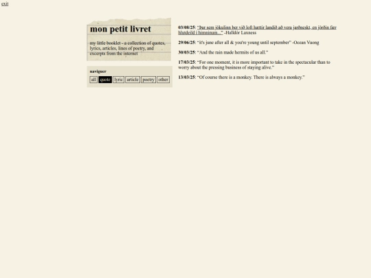booklet/bquote screenshot